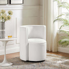 Modway - Della Performance Velvet Tissu Chaise pivotante - Blanc-Tissu résistant aux taches durable