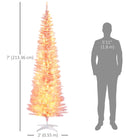 HOMCOM - Arbre de Noël artificiel illuminé 7 pi avec lumières LED blanc chaud-La conception en sections des branches rend le démontage et le stockage rapides et faciles 