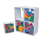 Deflecto - Organisateur de rangement emboîtable basculant  - blanc - paquet de 4-8