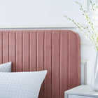 Modway - Celine Chenal Touffé Performance Velvet Lit plateforme Queen, Rose poussiéreuse-Assemblée requise