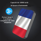 MyBat - Batterie externe Pro 10 000 mAh - Drapeau France-Puce intelligente pour une charge sûre et efficace