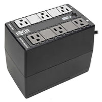 Tripp Lite - Onduleur de bureau de secours 120 V/350 VA/210 W à 6 prises-BATTERIE DE SECOURS ASI DE BASE POUR LA MAISON PROTÈGE CONTRE LES PANNES, LES BAISSES DE TENSION ET LES SURTENSIONS : L’alimentation sans interruption (ASI) Tripp Lite de 350 VA / 210 W fournit 13 minutes d’alimentation à un ordinateur de bureau écoénergétique et à un petit moniteur. Fournit une sortie d’onde sinusoïdale PWM en mode batterie.