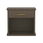 Manhattan Comfort - Table de nuit traditionnelle Clifford à 1 tiroir - Noyer-Finition stratifiée aspect bois : aspect bois chaud et naturel avec une surface durable et facile à nettoyer
