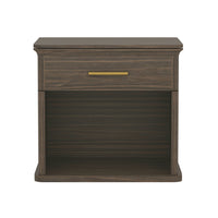 Manhattan Comfort - Table de nuit traditionnelle Clifford à 1 tiroir - Noyer-Finition stratifiée aspect bois : aspect bois chaud et naturel avec une surface durable et facile à nettoyer