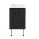 Modway - Chaucer 48" Meuble de salle de bain à double lavabo - Noir Blanc-Stratifié à grain de bois