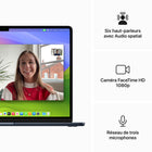 Apple - Portatif MacBook Air 15,3 po, M3, SSD 256 Go, Mémoire unifiée 16 Go, Minuit, Français-Plus de place pour ce que vous aimez: L’écran Liquid Retina 15,3 po prend en charge un milliard de couleurs.
