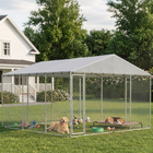 PawHut - Chenil pour chiens couvert 13,1 pi x 13,1 pi x 6,6 pi pour petits et moyens chiens-Beaucoup d'espace pour jouer et pour le confort  

