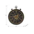 Monarch Specialties - Horloge - 24 po Rond - Mécanisme D'Engrenage - Horloge Murale - Brun - Transitionnel-Cette horloge analogique de style ancien est dotée d'un mouvement à quartz silencieux et sans tic-tac pour une mesure précise de l'heure, avec des engrenages métalliques fonctionnels comme élément frappant