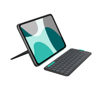 Logitech - Flip Folio pour iPad Pro 11 pouces, iPad Air 11 pouces-Clavier sans fil compact et détachable : sortez-le, placez-le n'importe où et utilisez la fixation magnétique pour l'accrocher à l'étui de votre iPad et le ranger facilement	