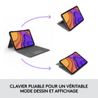 Étui clavier Logitech Folio Touch pour iPad Air 11" (M2) / (M3) et iPad Air (4e et 5e génération) - Graphite-Alimentation et couplage en un clic: Folio Touch se couple instantanément via Smart Connector. Le clavier s'alimente directement depuis l'iPad Air de sorte que vous n’ayez jamais besoin de le charger