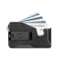 Fantom - Portefeuille M - extra mince - aluminium noir avec clip à billets noir-Peut contenir de 4 à 7 cartes sans s'étirer - ce portefeuille extra-fin est idéal pour transporter cartes de visite, cartes de crédit et de débit, espèces, etc