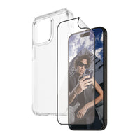 PanzerGlass - Bundle avec HardCase et Matrix Glass pour iPhone 15 Pro Max - Transparent-Ce lot comprend un protecteur d'écran et un étui