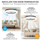 Bell+Howell - Ventilateur de plafond CannonX à profil bas de 35,5 cm (14 po) avec éclairage et télécommande - Noir-6 vitesses de ventilation réglables offrent un débit d'air allant jusqu'à 404 pi3/min, de la brise douce et relaxante à une circulation puissante dans toute la pièce
