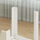 HOMCOM - Table à manger rectangulaire moderne extensible 55-71 po pour 6-8 personnes - blanc-Assemblage requis 
