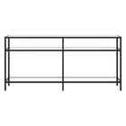 Hudson&Canal - Console Sivil 64" L - Bronze noirci-Comprend un plateau et des étagères en verre trempé