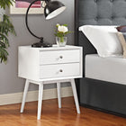 Modway - Dispatch Table de chevet, Blanc-Placage lisse à grains de bois
