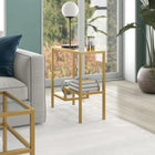 Hudson&Canal - Table d'appoint rectangulaire Lovett , 61 cm de largeur, laiton-Nettoyer avec un chiffon doux et sec, sans produits chimiques agressifs ni produits de nettoyage abrasifs