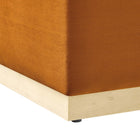 Modway - Tilden Grand velours de performance carré de 28 pouces Rembourré Ottoman - Rouille naturelle-8