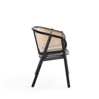 Manhattan Comfort - Versailles fauteuil style industriel chic 23,62" - noir et cannage naturel - lot de 2-Le dos arrondi unique offre une facilité de détente et de sophistication