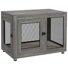 PawHut - Table de chevet pour animal avec coussin résistant à l’eau, double porte - gris-Espace de repos rembourré, légèrement résistant à l'eau 