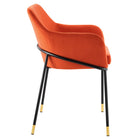 Modway - Jovi Performance Velvet Fauteuil à manger Ensemble de 2 - Orange Noir-Rembourrage en mousse dense