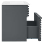 Modway - Render Fixation murale de 18" Vanette de salle de bain - Gris blanc-Tiroir à extension complète