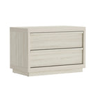 Manhattan Comfort - Table de nuit contemporaine Navis 32" à 2 tiroirs - Chêne blanchi-Les glissières de tiroir lisses assurent une ouverture et une fermeture sans effort