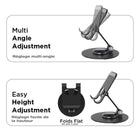 Uncaged Ergonomics - Support pivotant et réglable pour ordinateur portable et téléphone RISE - Argent-Les deux supports se replient à plat pour le rangement.