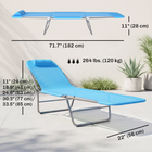 Outsunny - Chaise longue d’extérieur - chaise pliante inclinable réglable - bleu-Fabriqué en matériaux en maille résistants aux UV avec une structure en acier revêtue par poudre