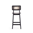 Manhattan Comfort - Versailles tabouret de comptoir style industriel 15,75" - noir et cannage naturel-Livré chez vous entièrement assemblé ! Aucun assemblage requis