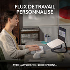 Logitech - Wave Keys clavier ergonomique sans fil, repose-poignets rembourré - Blanc-Si les heures de travail vous plombent, prenez de la hauteur: pour une expérience confortable, associez votre clavier ergonomique Wave Keys à la souris ergonomique verticale Lift