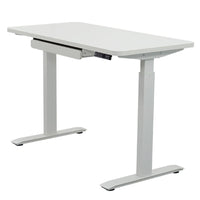 Motionwise - Bureau de la série M2 48 x 24, Motionwise - Bureau électrique assis-debout avec double moteurs et tiroir coulissant - Blanc-Réglage électrique de la hauteur : Changez facilement entre position assise et debout avec une hauteur ajustable entre 28 po et 48 po, réduisant les douleurs dorsales et améliorant la posture grâce à un système robuste à double moteur offrant des ajustements plus rapides et plus fluides