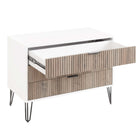 Manhattan Comfort - Dumbo table de chevet moderne 1 tiroir et commode 3 tiroirs - blanc et gris rustique - ensemble de 2-Assemblage « Snap It » Comprend des rainures internes de haute qualité pour un assemblage simple, sans outils requis