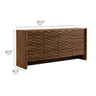 Modway - Emric Wave 66" 4 portes Buffet - Noyer-4 portes d’armoire à fermeture douce