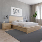 Nexera - Table de nuit à 2 tiroirs James, Chêne Blond Naturel-Look et design scandinave