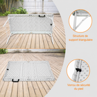 Homy Casa - Table pliante portative de 4 pi avec 4 hauteurs réglables pour utilisation intérieure et extérieure, camping - Blanc-La base triangulaire améliore la stabilité