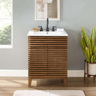 Modway - Render 24" Vanette de salle de bain - Blanc noyer-Style moderne du milieu du siècle