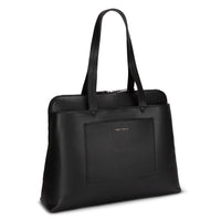 Nextech - Fourre-tout d'affaires pour femmes avec compartiment pour ordinateur portable de 15,6 pouces - Noir-Design élégant et professionnel en cuir synthétique résistant à l'eau