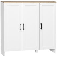 HOMCOM - Buffet moderne 35,4 po L avec rangement - blanc-Deux armoires offrent un espace de rangement généreux pour les fournitures quotidiennes 