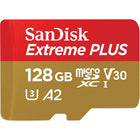 Sandisk - Carte microSDXC UHS-1 Extreme Plus avec adaptateur - 128 Go-Compatible avec la plupart des appareils prenant en charge les cartes microSDXC Pour une utilisation étendue