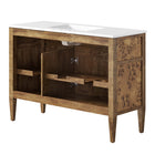 Modway - Elysian 48" Meuble de salle de bain à double lavabo - Brun blanc-Placage en bois de burl