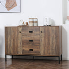 HOMCOM - Buffet de cuisine industriel 47,25 po L - brun rustique-L'effet séduisant du bois de manguier foncé apporte une touche rétro à votre espace de vie 