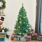 HOMCOM - Arbre de Noël Artificiel 5 Pieds Intérieur Décoration Cadeau Noël avec Support Métallique-Les branches sont fabriquées avec 968 pointes pour créer l'illusion d'un véritable pin  