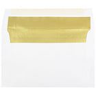 JAM Paper Enveloppes d'invitation A10 doublées d'aluminium - 6 x 9,5 po - Blanc avec feuille d'or - paquet de 25-Couleur : blanc avec doublure en feuille d'or, La feuille donne à l’enveloppe une brillance naturelle