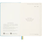 Moleskine - 2025-2026 Peanuts Charlie & Lucy Edition Limitée 18 mois couverture rigide agenda semainier - 5 po x 8.25 po - bleu récif-Pages De Garde Et Pochette Arrière Personnalisées