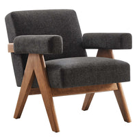 Modway - Lyra Tissu Fauteuil - Tissu gris foncé-Conception ergonomique pour le confort