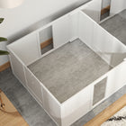 PawHut - Box de mise bas avec portes amovibles pour chiens de taille moyenne - 77 po L x 38 po l x 19 po H-Couleur : Blanc