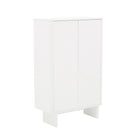 Manhattan Comfort - Ella 31,5 po Buffet Moderne d’Appoint - Blanc-Conception de façade de tiroir à demi-cercle surélevé