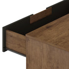 Manhattan Comfort - Rockefeller commode haute et table de chevet style milieu du siècle - nature et gris texturé - ensemble de 2-Assemblage à domicile requis Tout le matériel inclus