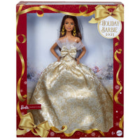 Mattel - Poupée Barbie Joyeux Noël 2025 - cheveux brun avec une robe argent et or-Brillez comme une étoile avec la poupée Barbie Holiday 2025, représentant l'élégance et les moments festifs de la saison !
